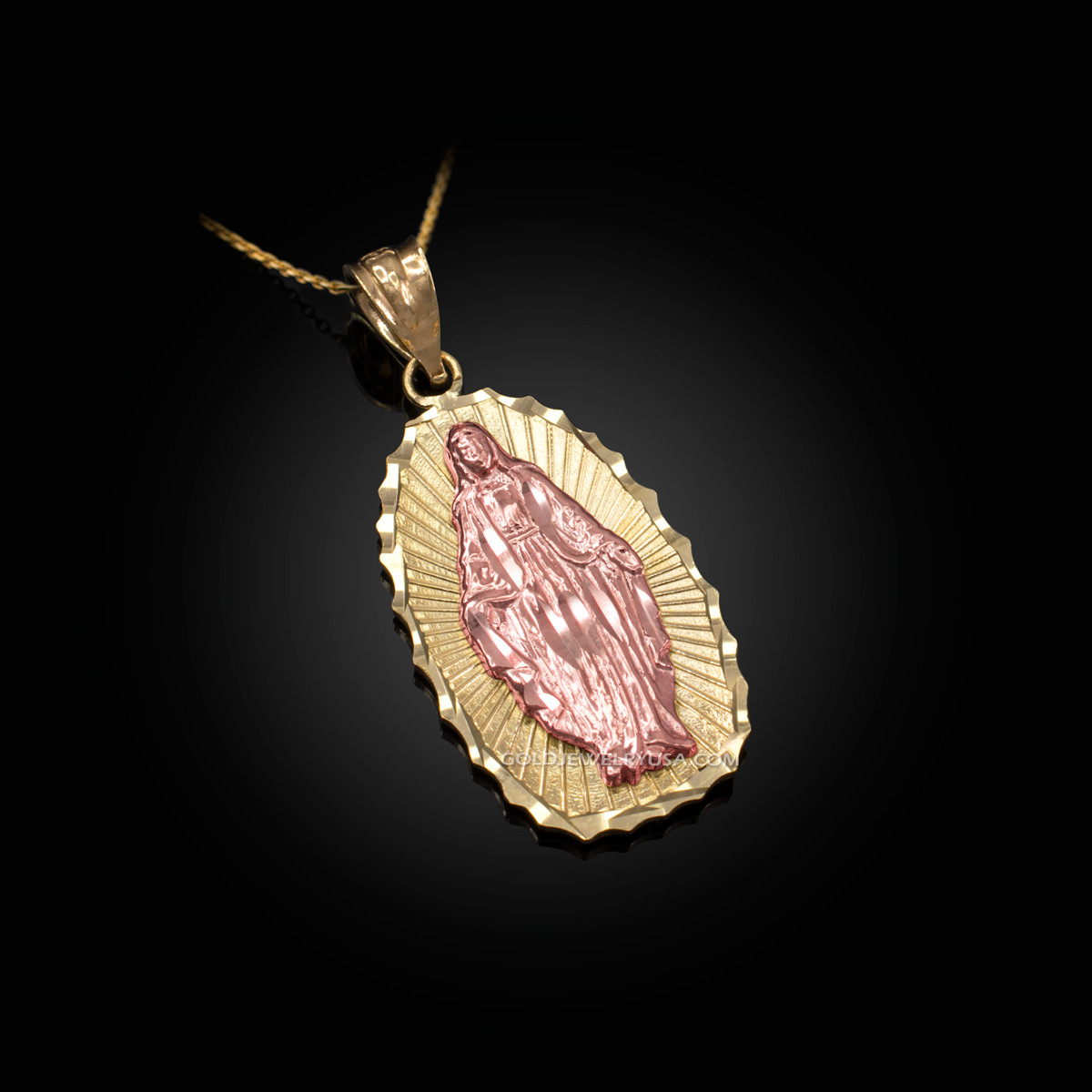 Virgin mary deals necklace rose gold