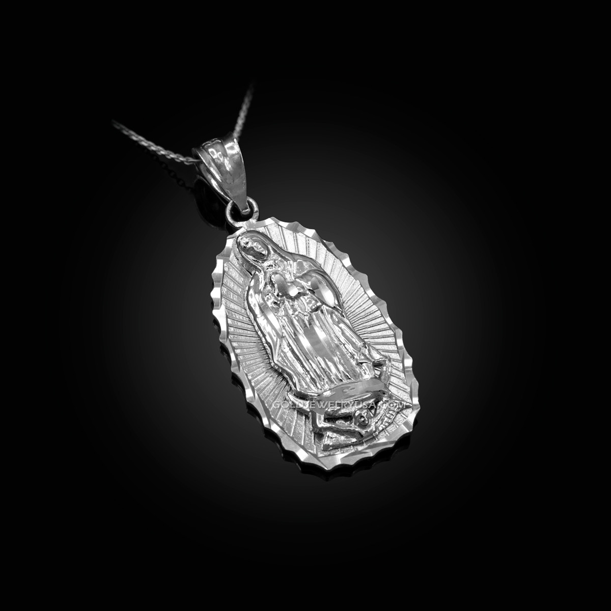 White gold mary on sale pendant