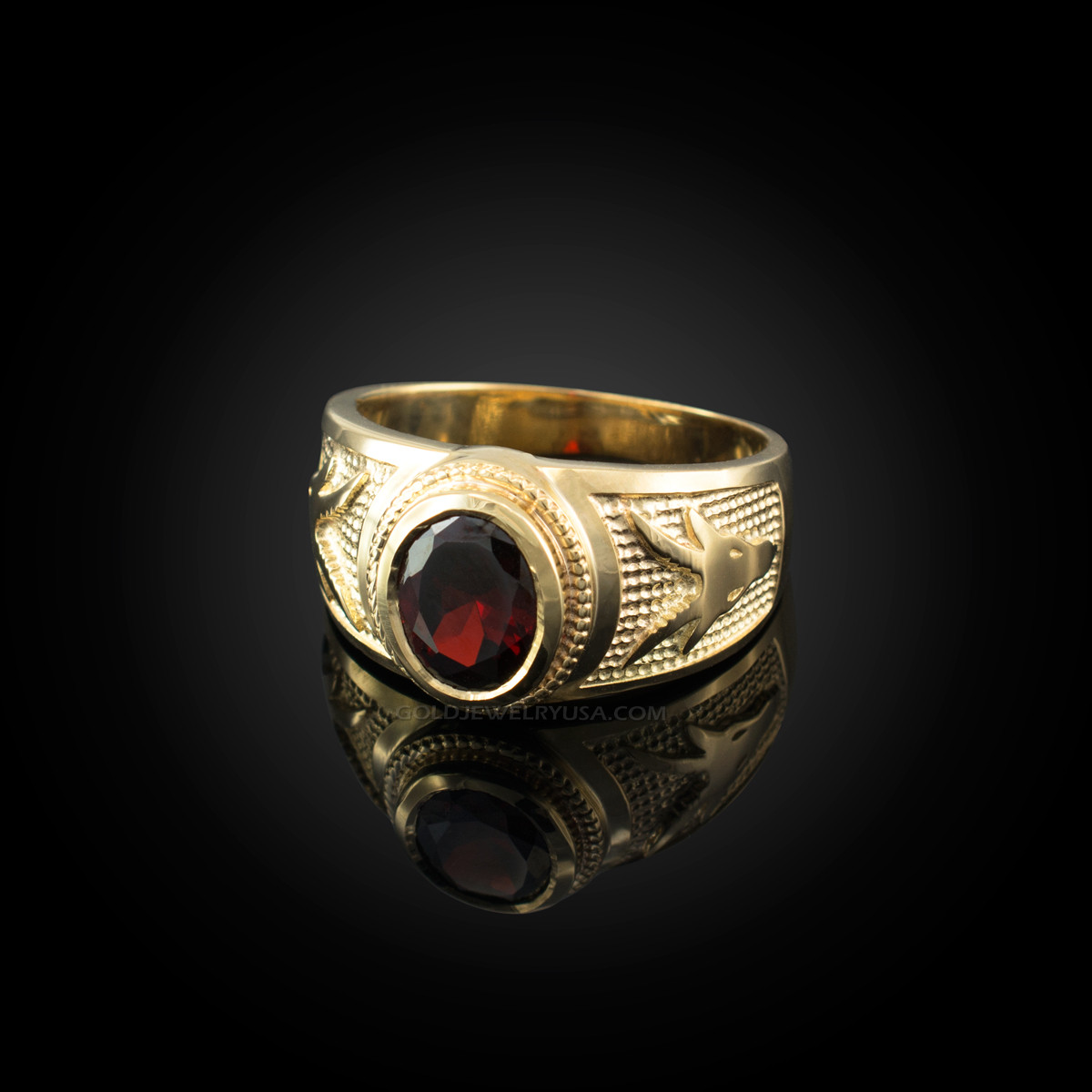 Details about   Gold Capricorn Zodiac Garnet Ring