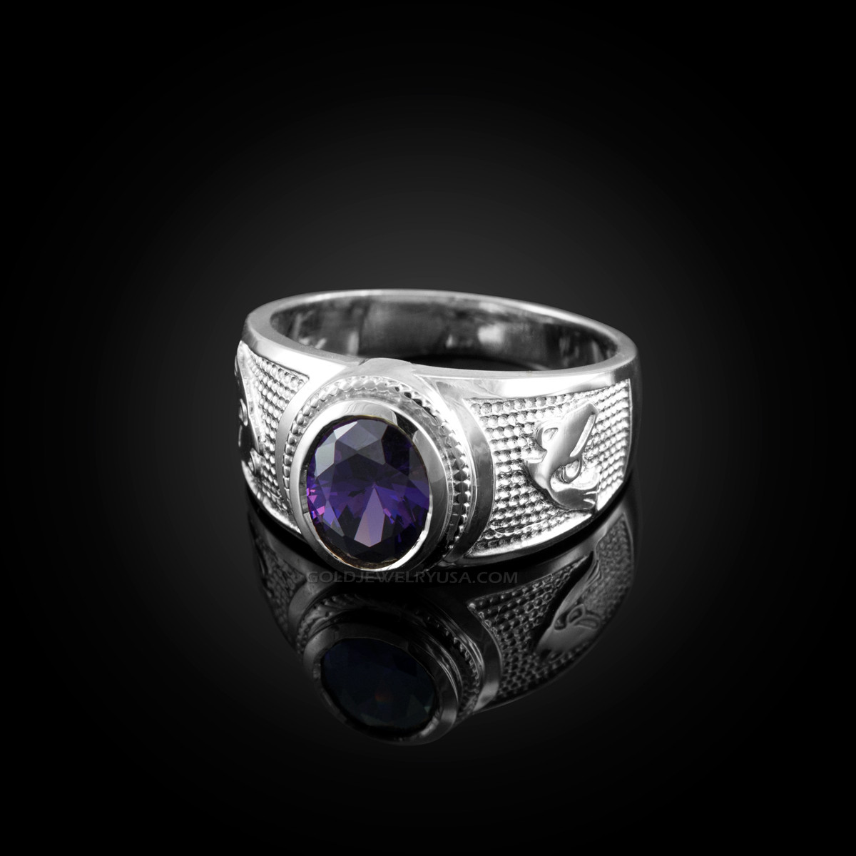 Oval Ceylon Sapphire Engagement Ring in White Gold | Aquarius