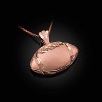 Rose Gold Satin DC American Football Pendant Necklace
