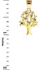 Satin Finish Gold Tree Of Life Charm Pendant