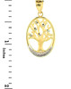 Gold Tree Of Life Oval Charm Pendant