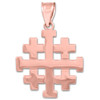 Polished Pink Gold Jerusalem "Crusaders" Cross Pendant