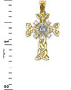 Gold Celtic Trinity Diamond Cross Pendant
