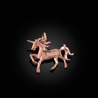 Rose Gold Unicorn DC Charm Necklace