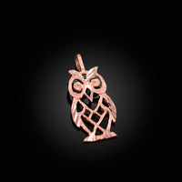 Rose Gold Owl Filigree DC Charm Necklace
