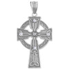 White Gold Celtic Trinity Diamond Cross Pendant