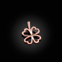 Rose Gold Tiny Irish Shamrock Clover DC Charm Necklace