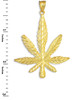 Gold Marijuana Leaf Cannabis Pendant