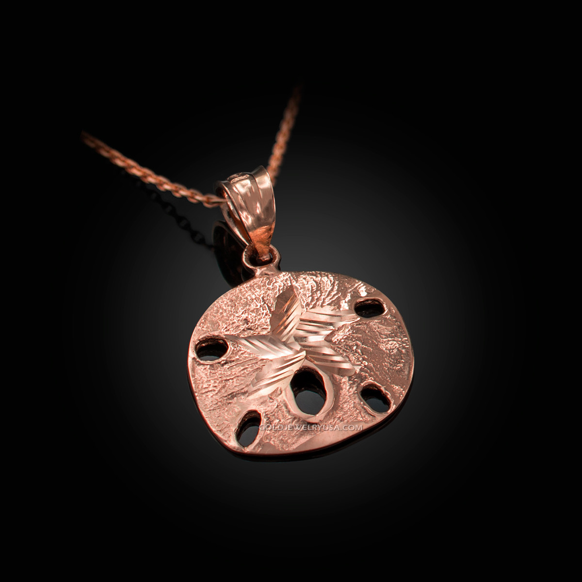 Rose gold sand dollar on sale necklace