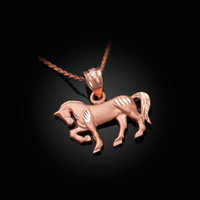 Satin DC Rose Gold Horse Charm Necklace