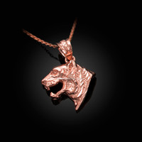 Rose Gold Tiger Head DC Charm Necklace