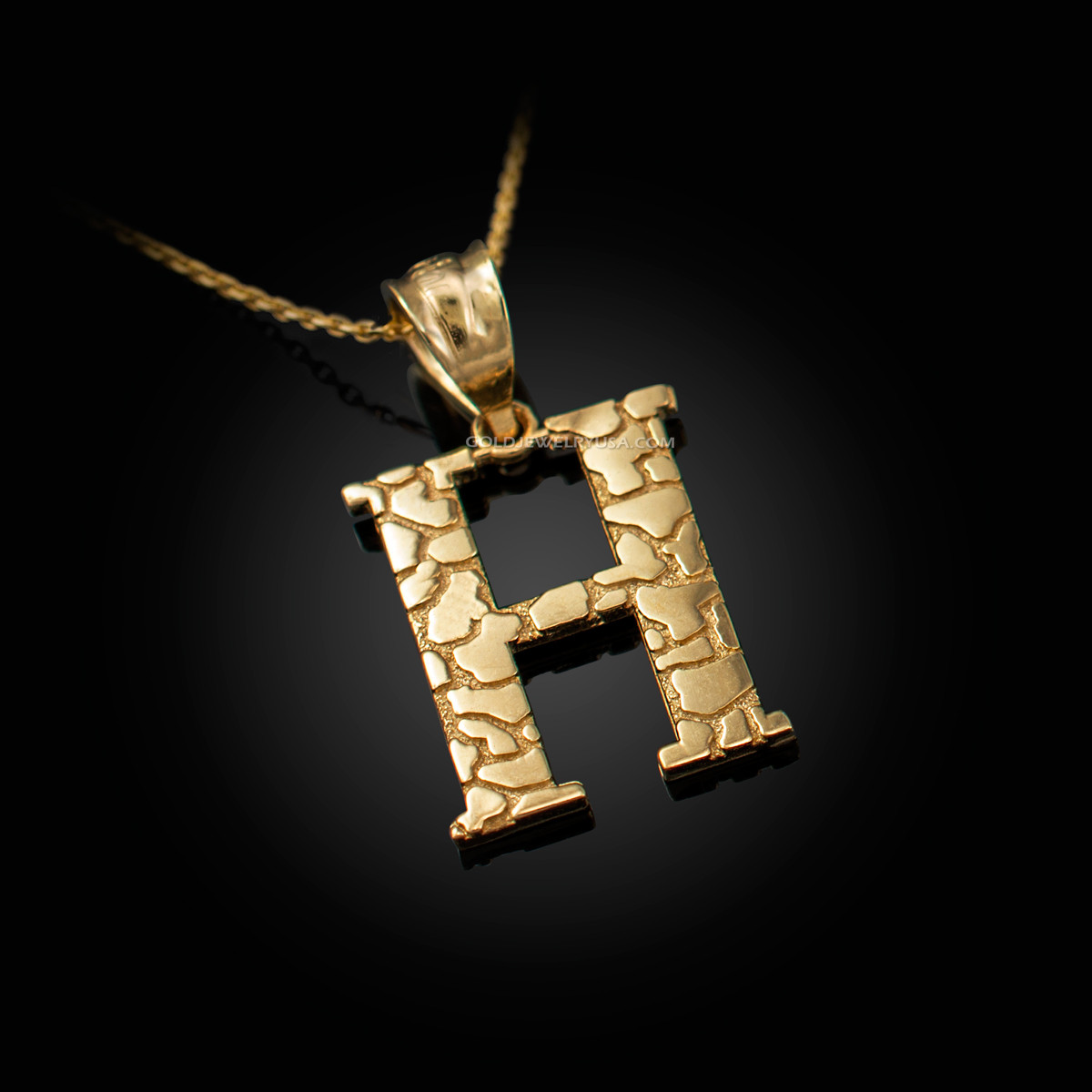 Yellow Gold Nugget Initial Letter \