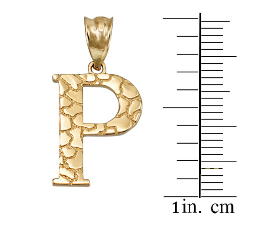 Yellow Gold Nugget Initial Letter 