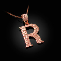 Yellow Gold Nugget Initial Letter \