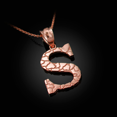 Letter s necklace rose gold deals