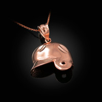 Rose Gold Baseball Helmet DC Charm Necklace