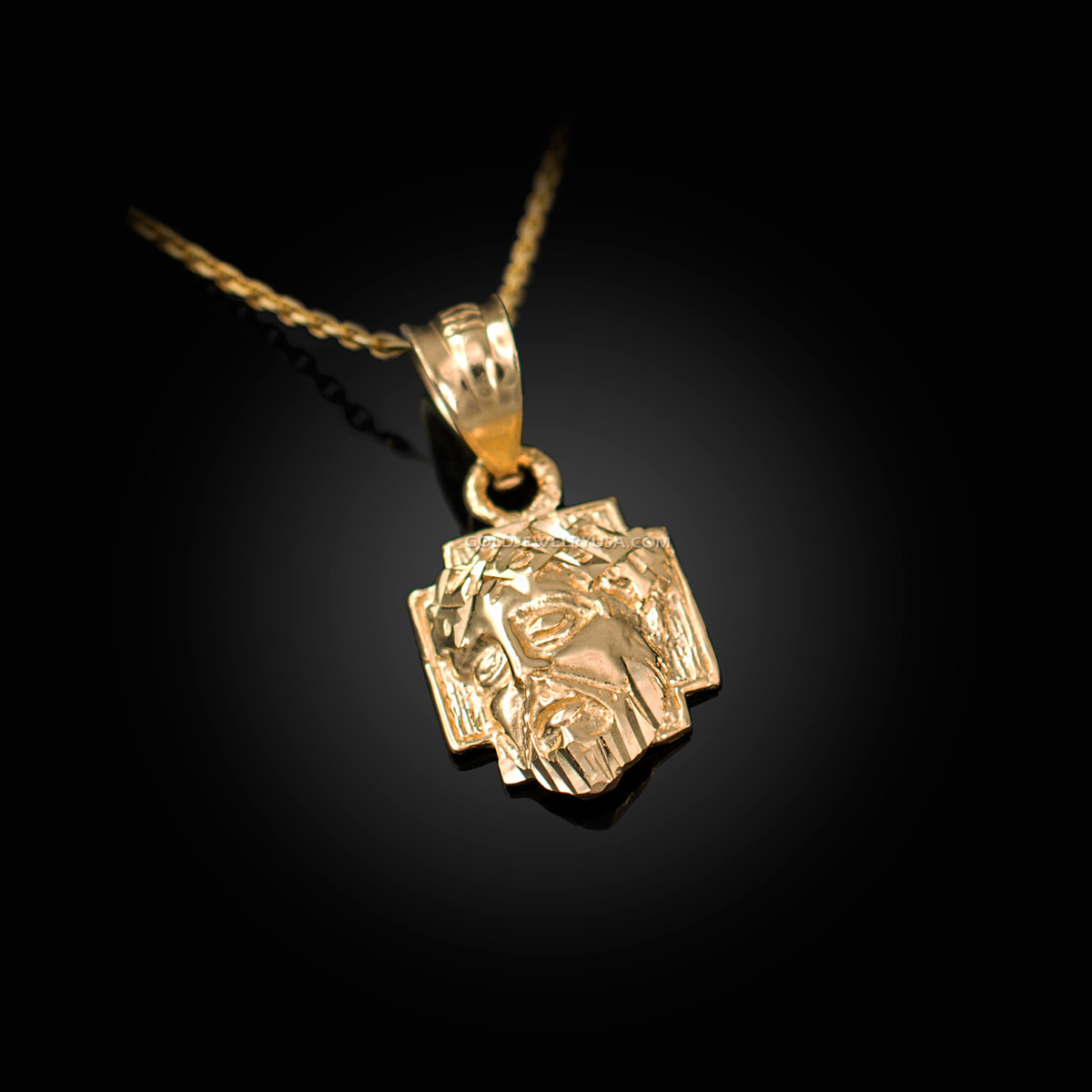Men's Gold Jesus Cross Pendant Necklace 6MM – Halo's London