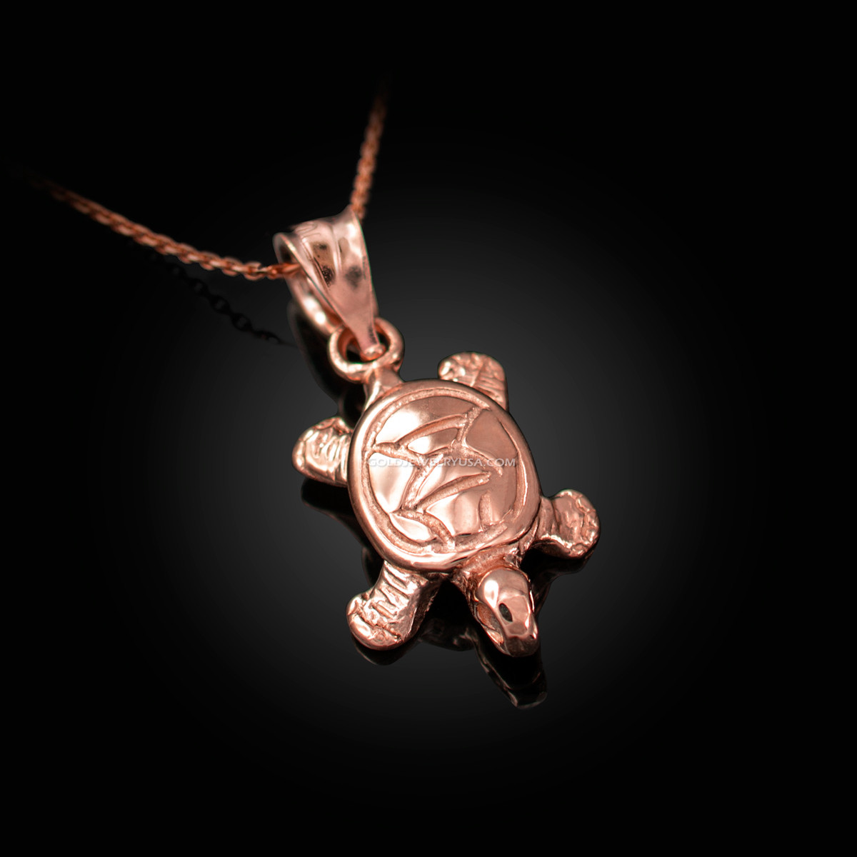 Rose gold turtle on sale necklace