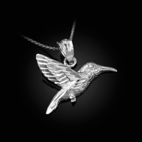White Gold Hummingbird DC Charm Necklace