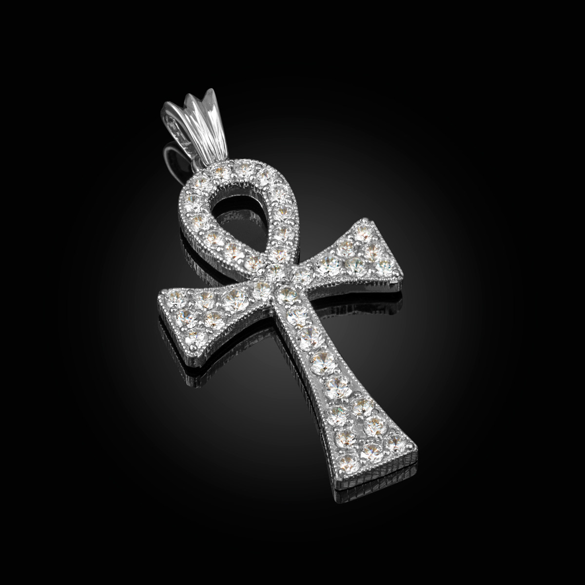 Diamond Studded Solid White Gold 