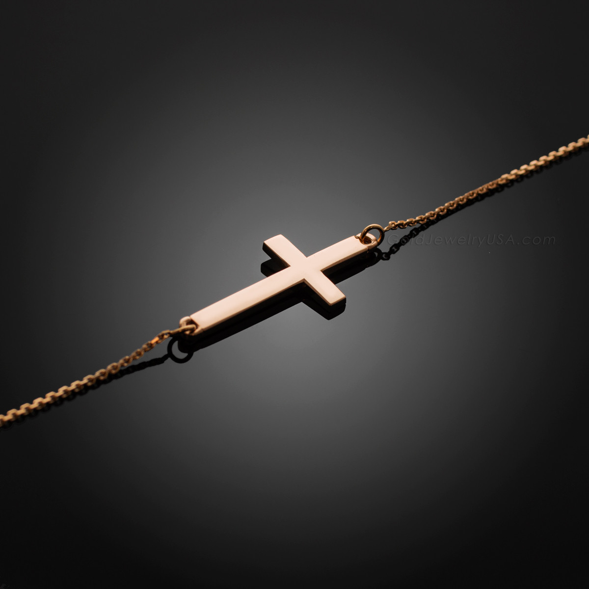 Rose gold sideways deals cross bracelet