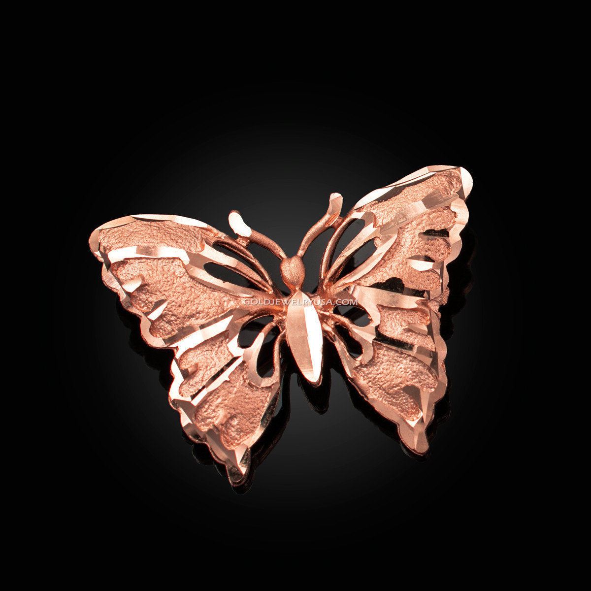 Rose Gold Butterfly DC Pendant Necklace