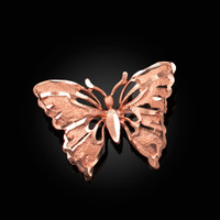 Solid Rose Gold Butterfly DC Pendant Necklace