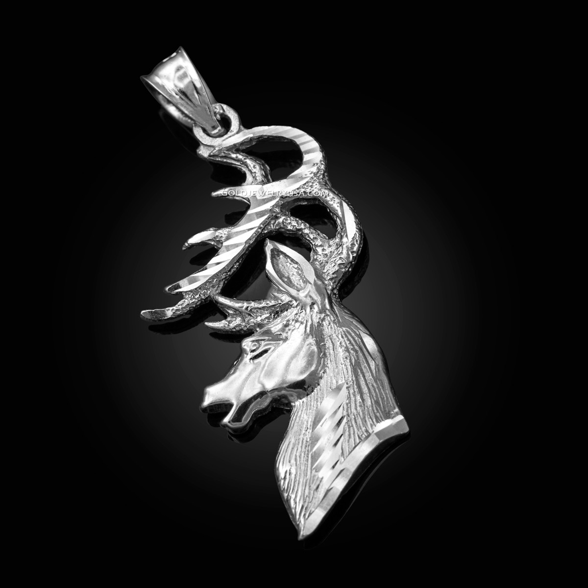 14k Yellow Gold Deer Pendant