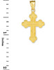 Solid Gold Russian Eastern Orthodox Cross Charm Pendant