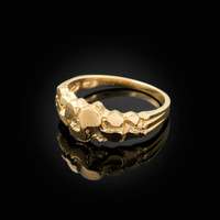 Yellow Gold Nugget Wedding Band Ring