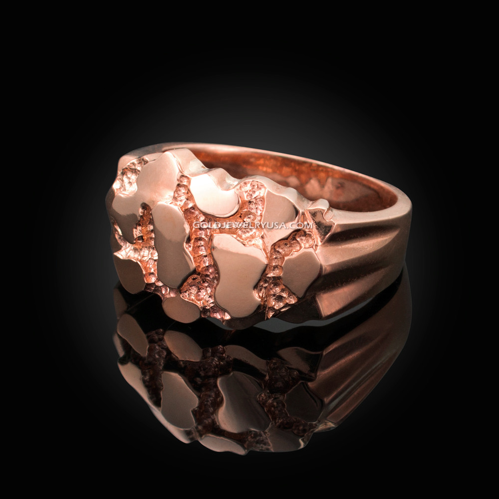 Rose gold nugget on sale ring