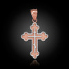 two tone rose gold russian orthodox cross pendant