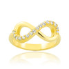 Solid Gold Clear CZ Infinity Ring