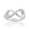 Solid White Gold Clear CZ Infinity Ring