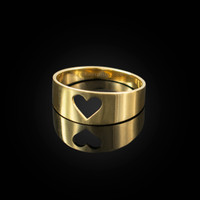 Polished Gold Open Heart Ring Band
