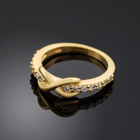 Dainty Gold Clear CZ Infinity Ring