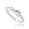 White Gold Infinity Clear CZ Knukle Ring