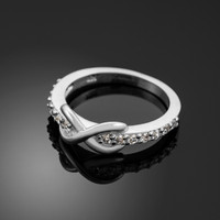 White Gold Infinity Clear CZ Knukle Ring