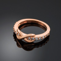 Rose Gold Infinity Clear CZ Knukle Ring