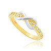 Two-Tone Gold Infinity Clear CZ Knukle Ring
