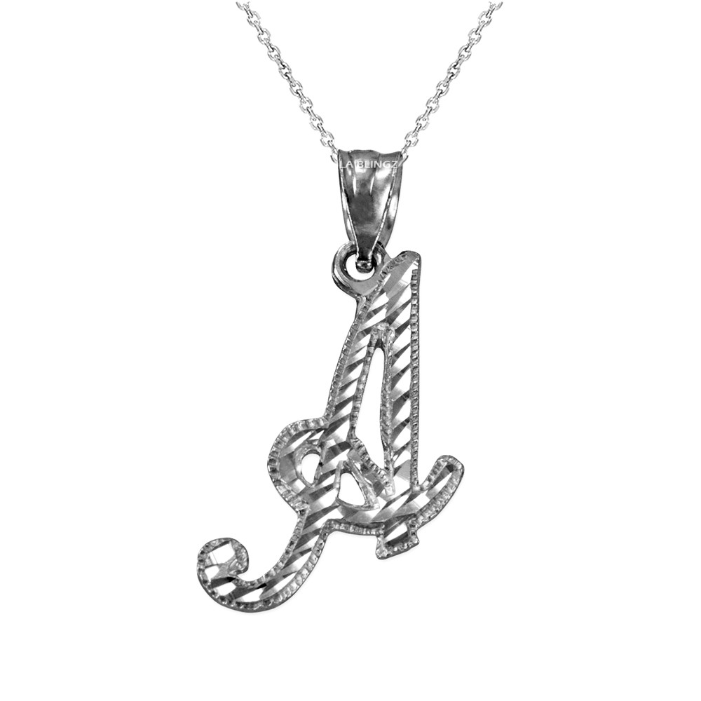 Script Initial A to Z Invisible Necklace. Silver Plated and Gold Plated