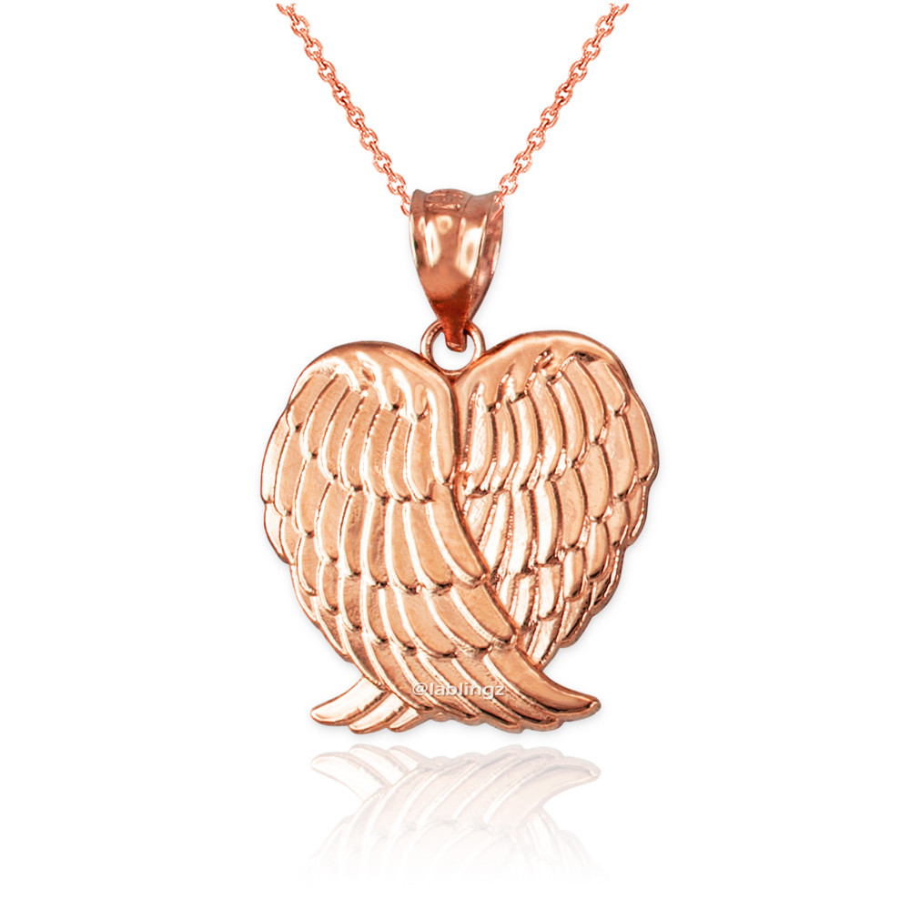 Rose gold angel wing charm store