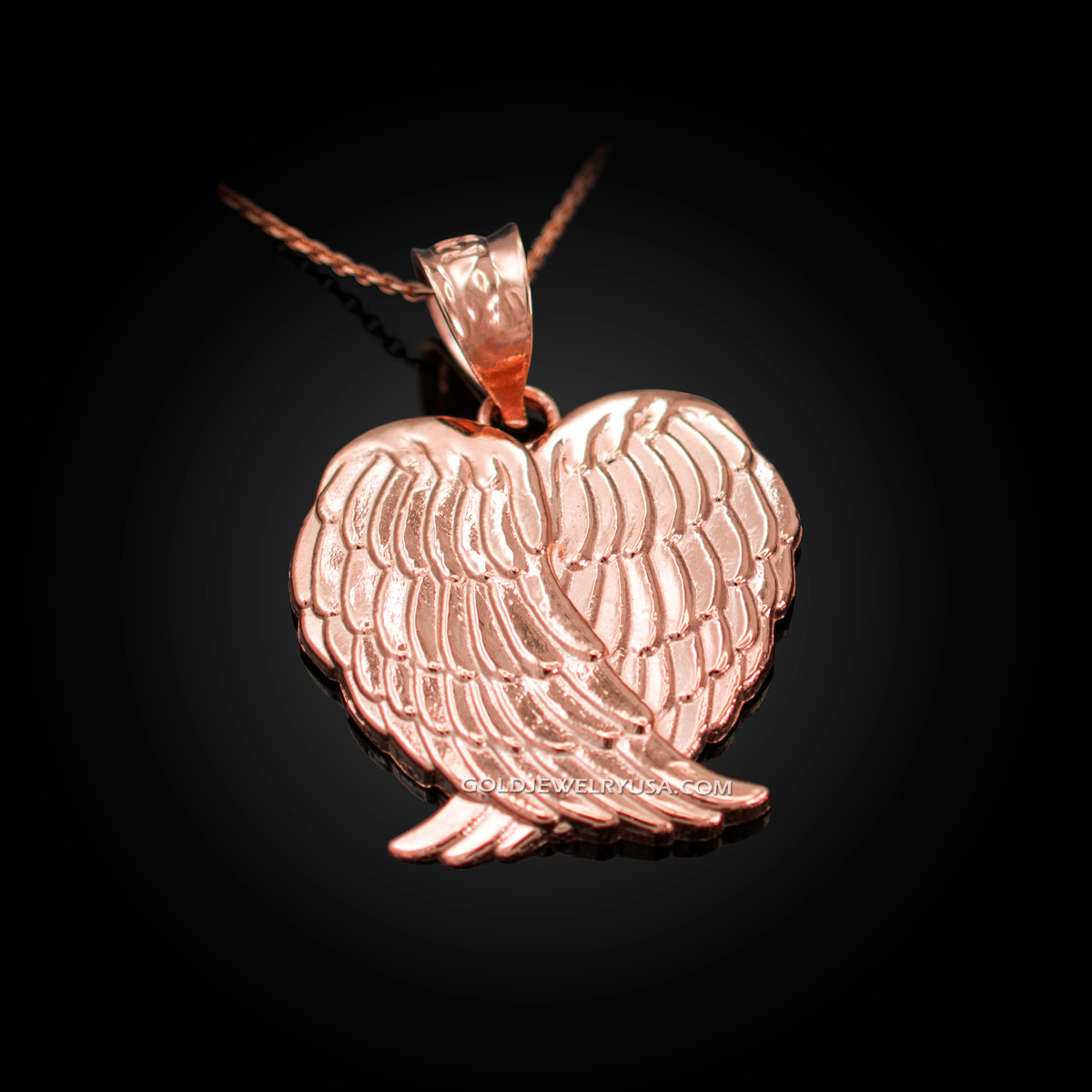 Rose Gold Angel Wings Pendant Necklace