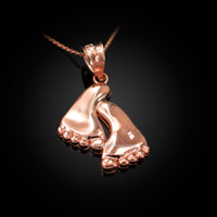 Rose Gold Baby feet Pendant Necklace