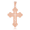 Rose Gold Russian Eastern Orthodox Diamond Cross Pendant