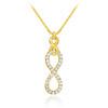 14K Yellow Gold Vertical Infinity Diamond Necklace