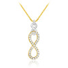 14K Two-Tone Gold Vertical Infinity Diamond Necklace