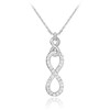 14K White Gold Vertical Infinity Diamond Necklace